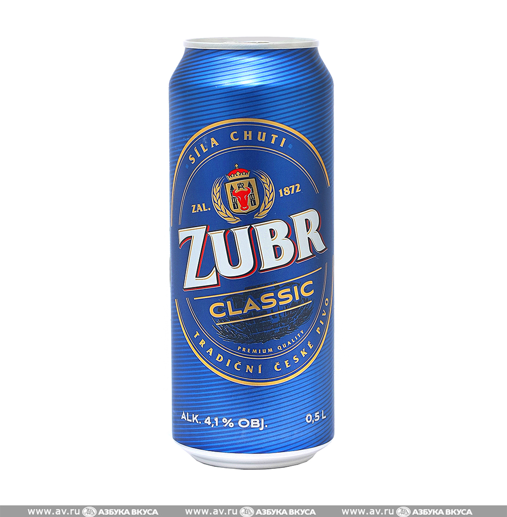 Изображение товара Пиво светлое Zubr 4,1%, 0.5 L, ж/б, Чешская республика Изображение товара Пиво светлое Zubr 4,1%, 0.5 L, ж/б, Чешская республика