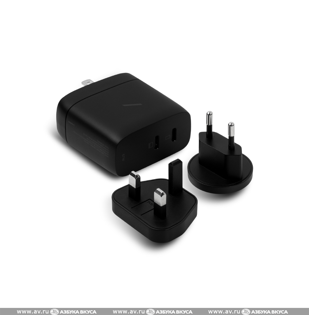 Изображение товара Сетевое зарядное устройство FAST GAN CHARGER PD 67W, 2 USB-C, Native Union, цвет: чёрный Изображение товара Сетевое зарядное устройство FAST GAN CHARGER PD 67W, 2 USB-C, Native Union, цвет: чёрный