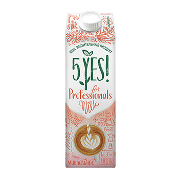 Изображение товара Напиток миндальный For Professionals (без сахара), 5YES!, 1 л, Россия