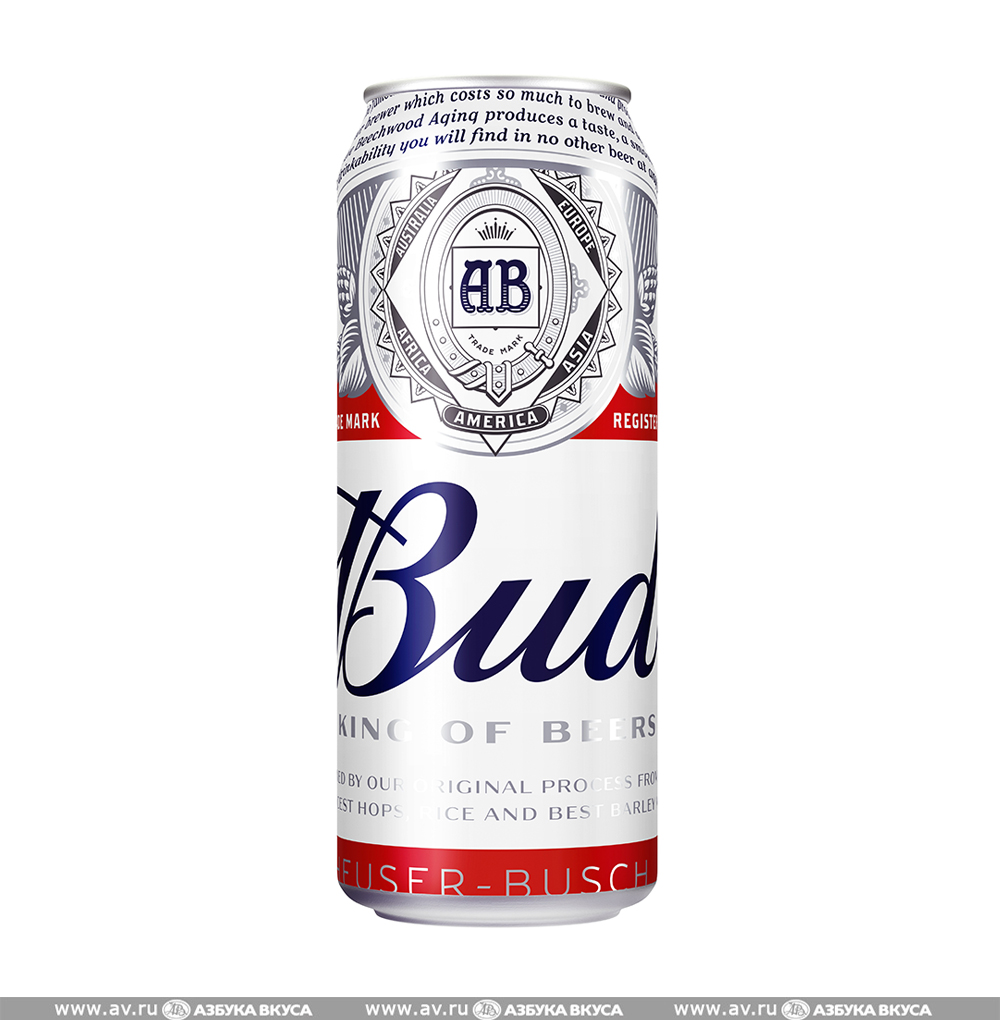 Изображение товара Пиво светлое Bud 5%, 0.45 L, ж/б, Россия