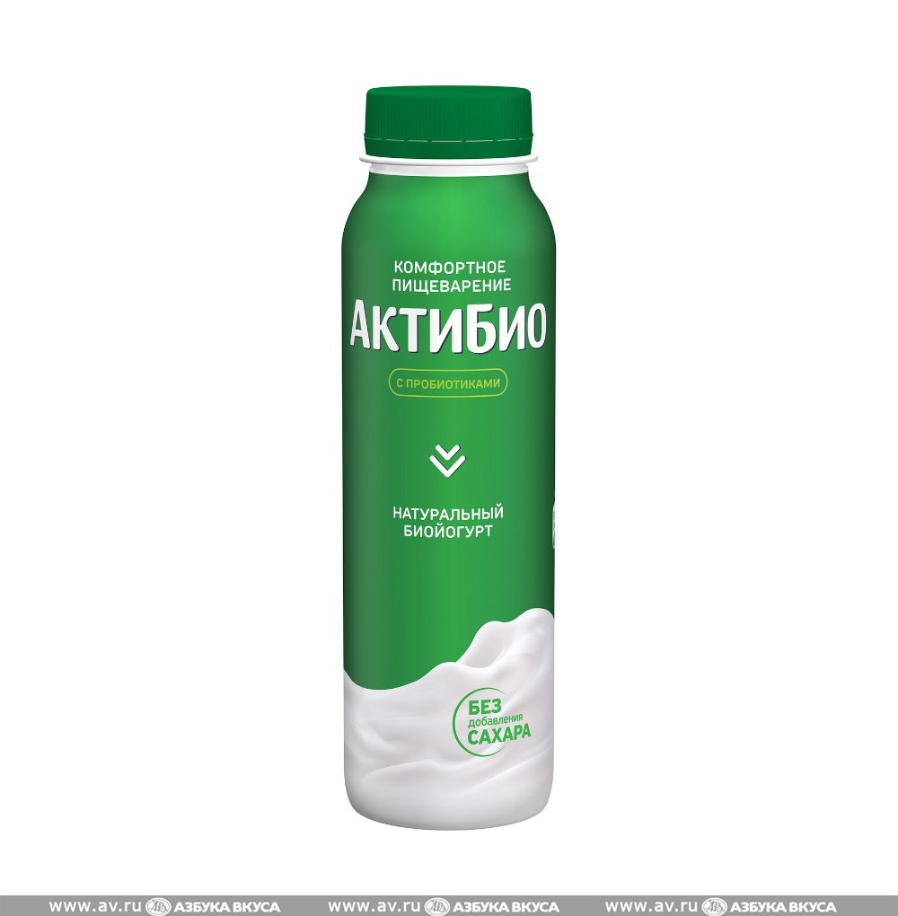 Изображение товара Биойогурт питьевой натуральный 1.8%, «АктиБио», 260 г, Россия, БЗМЖ Изображение товара Биойогурт питьевой натуральный 1.8%, «АктиБио», 260 г, Россия, БЗМЖ