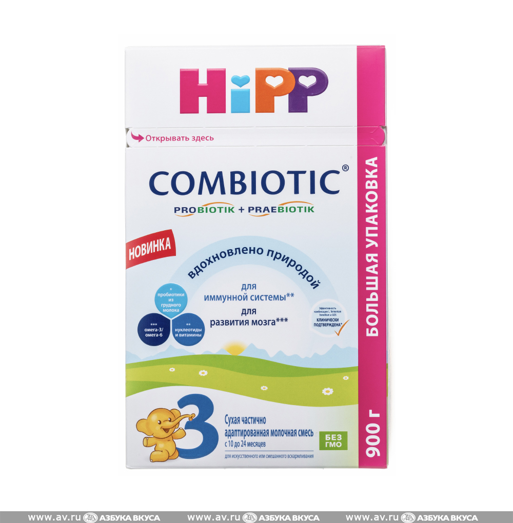 Изображение товара Сухая адаптированная молочная смесь 3 Combiotic, HiPP, 900 г, Германия