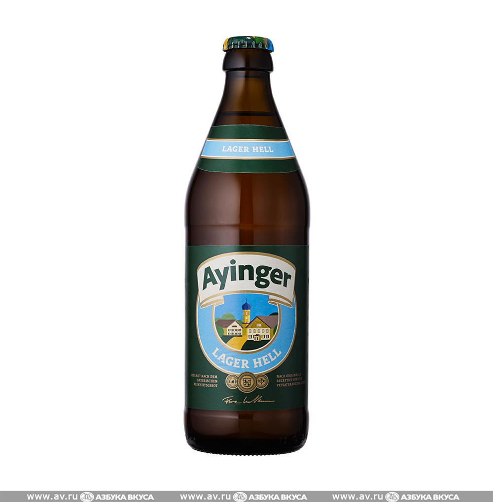 Изображение товара Пиво светлое Ayinger Lager Hell непастер. 4,9%, 0.5 L, ст/б, Германия