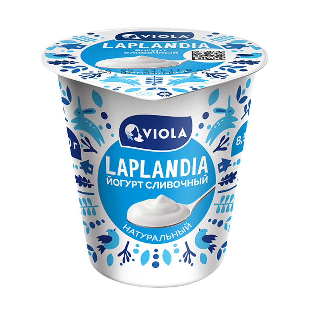 Изображение товара Йогурт cливочный Laplandia 8,5%, Viola, 260 г, Россия, БЗМЖ