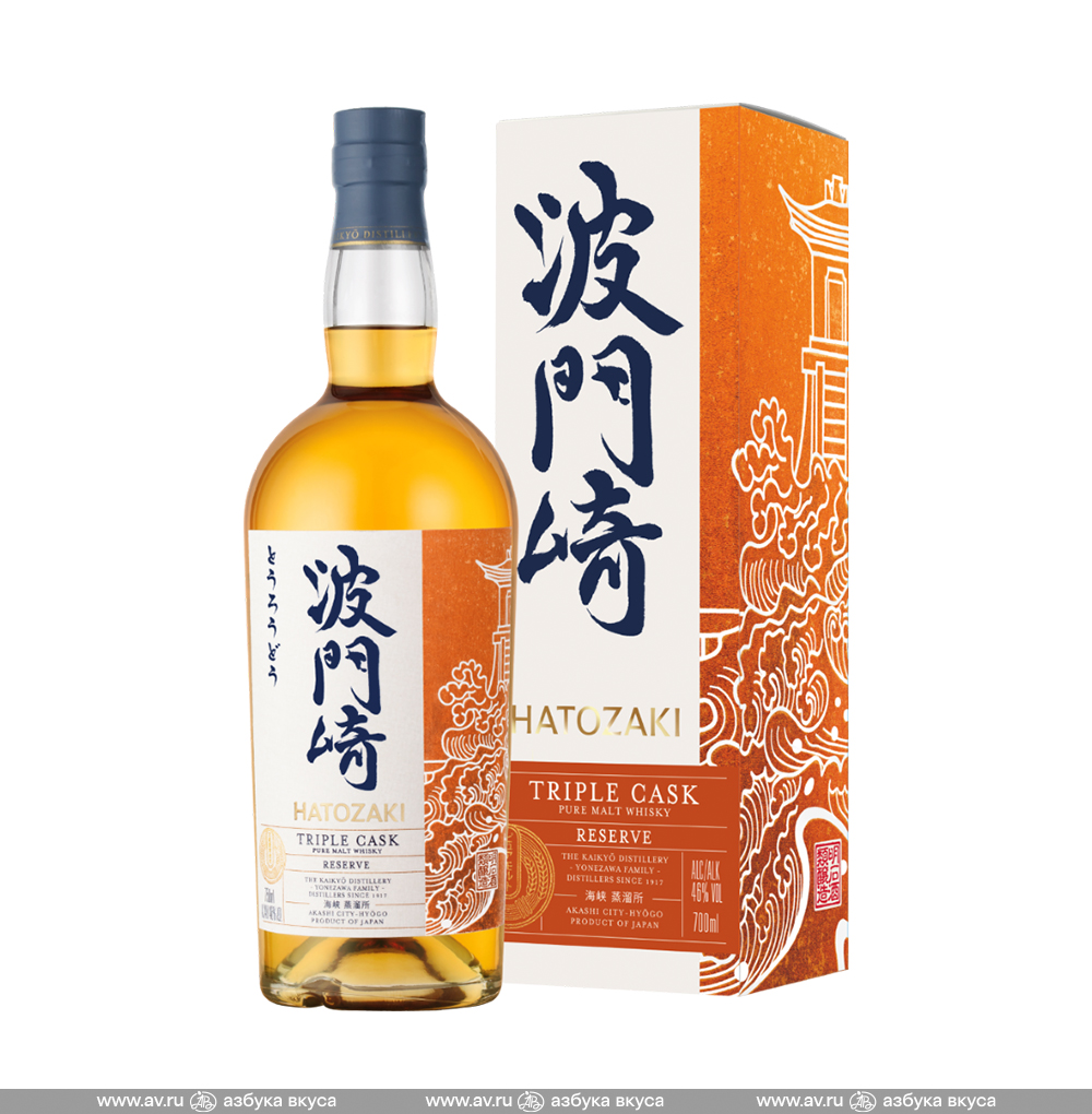 Изображение товара Виски японский Hatozaki Pure Malt Triple Cask Reserve 46%, 0.7 L, п/у Изображение товара Виски японский Hatozaki Pure Malt Triple Cask Reserve 46%, 0.7 L, п/у