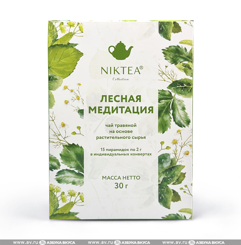 Изображение товара Чай травяной «Лесная Медитация», Niktea, 15 пирамидок, 30 г, Россия Изображение товара Чай травяной «Лесная Медитация», Niktea, 15 пирамидок, 30 г, Россия
