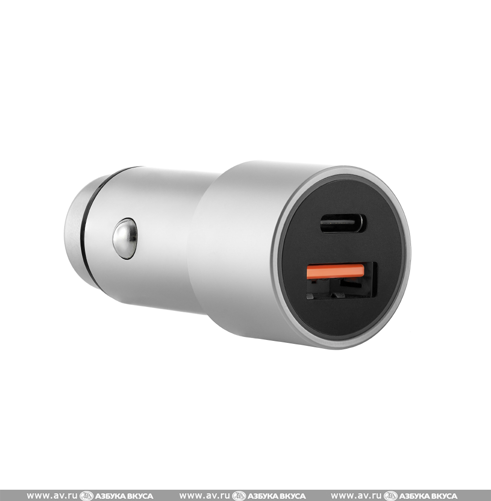 Изображение товара Автомобильное зарядное устройство uBear Ride 20W, USB-C + USB-A (PD, QC 3.0), цвет: серый, Китай Изображение товара Автомобильное зарядное устройство uBear Ride 20W, USB-C + USB-A (PD, QC 3.0), цвет: серый, Китай