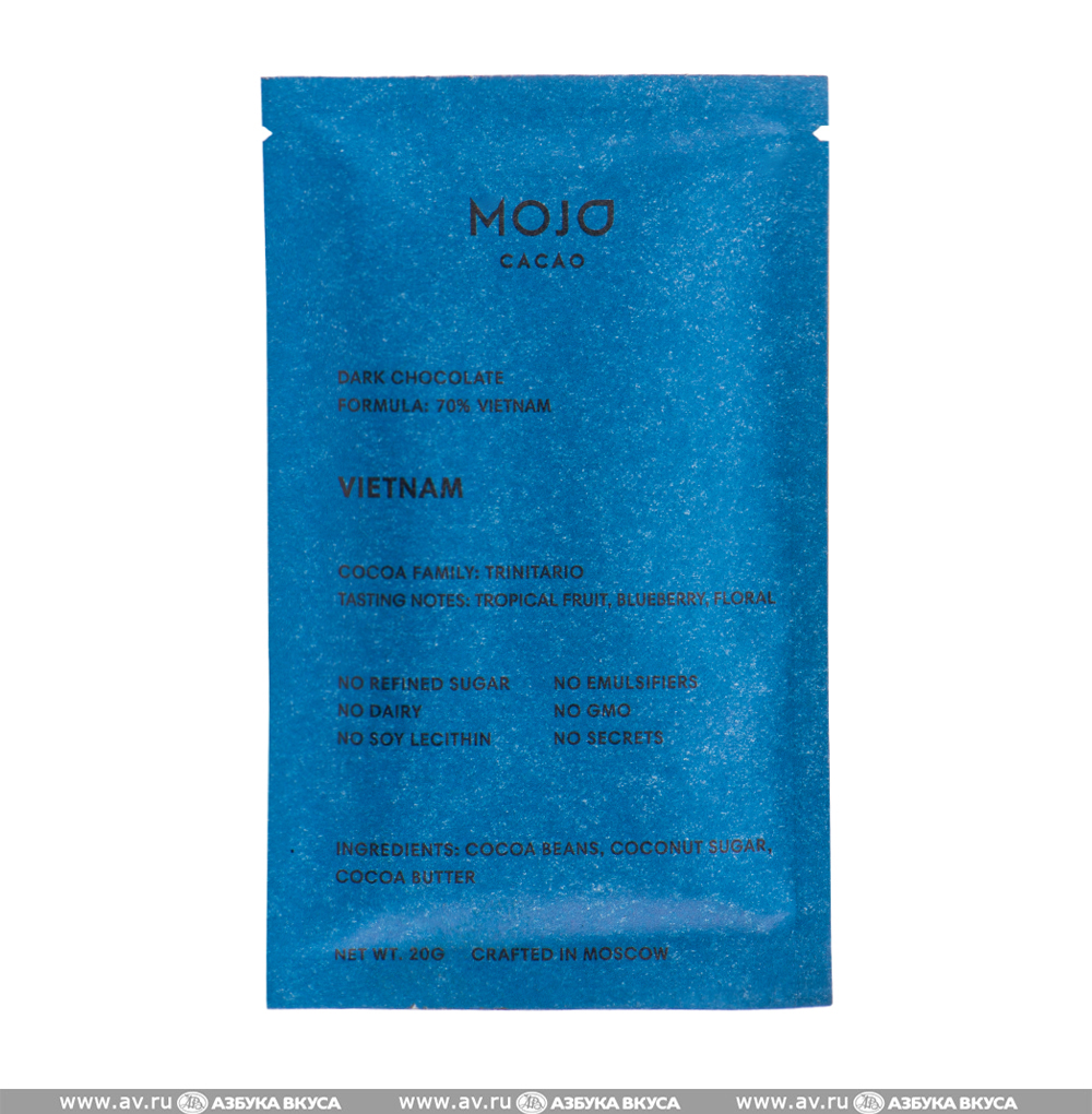 Изображение товара Шоколад горький Vietnam, Mojo Cacao, 20 г, Россия Изображение товара Шоколад горький Vietnam, Mojo Cacao, 20 г, Россия