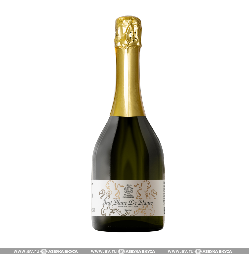 Изображение товара Игристое вино российское белое э/брют Усадьба Перовских Blanc de Blancs Экстра Брют Wein und Wasser, 0.75 L