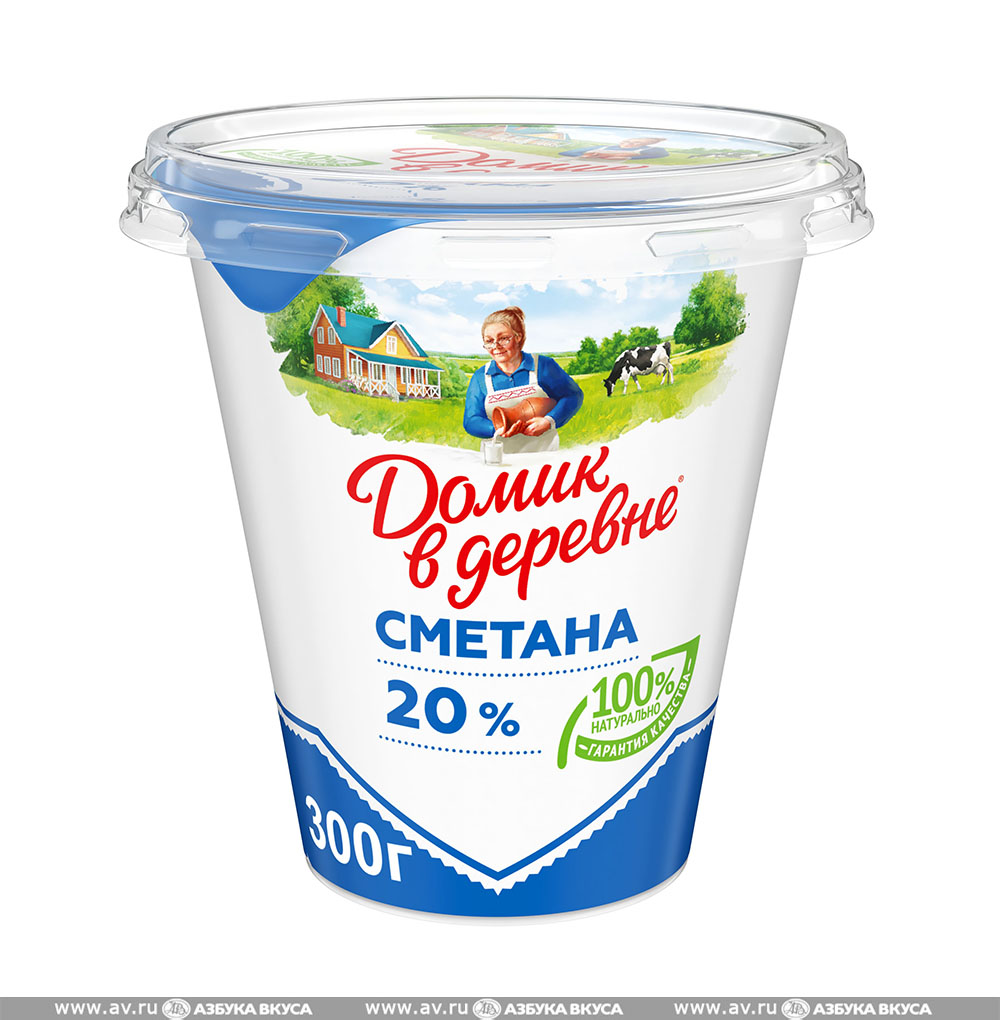Изображение товара Сметана 20%, «Домик в деревне», 300 г, Россия, БЗМЖ Изображение товара Сметана 20%, «Домик в деревне», 300 г, Россия, БЗМЖ