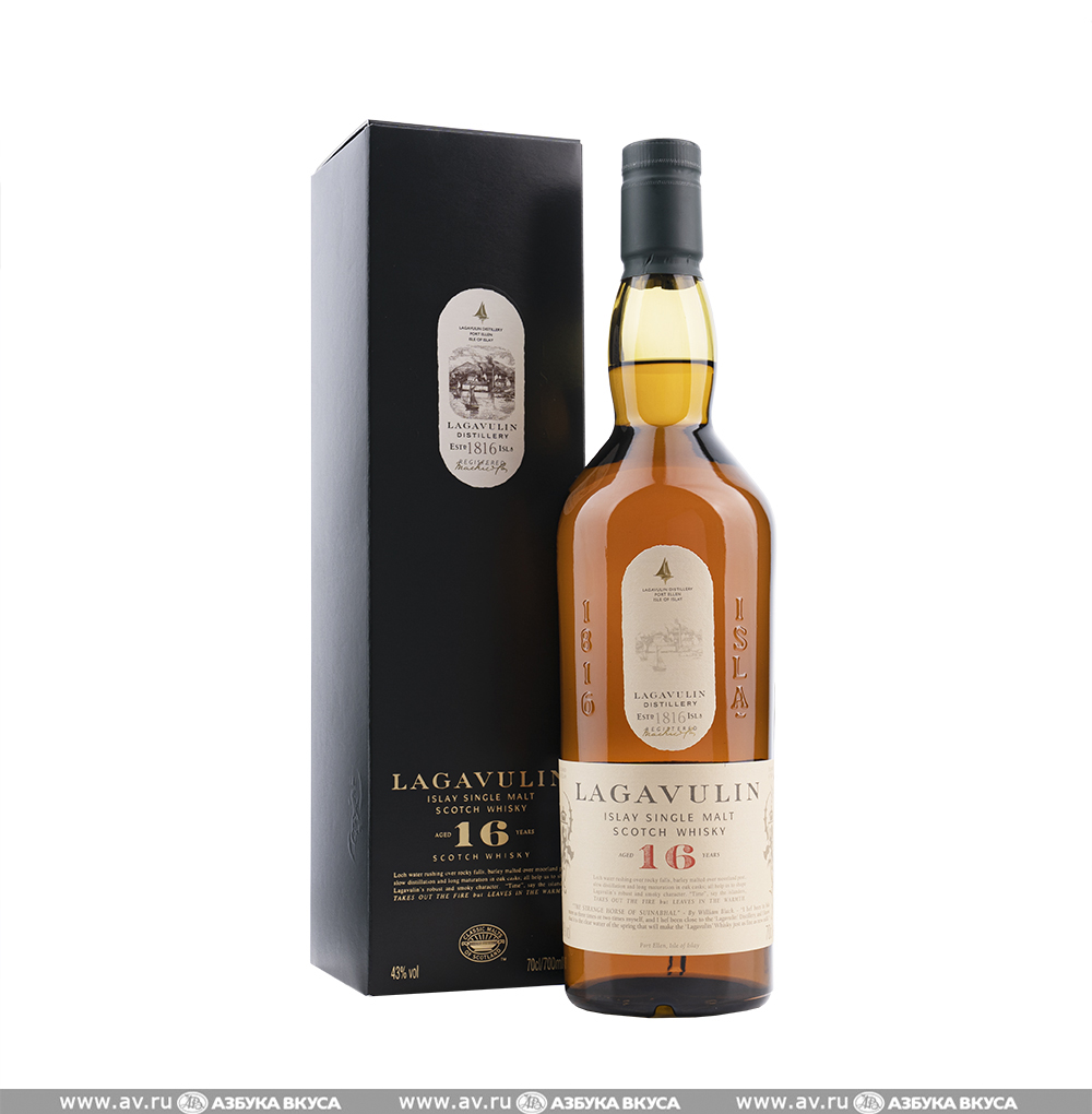Изображение товара Виски шотландский Lagavulin Islay Single Malt 16 YO 43.0%, 0.7 L, п/у Изображение товара Виски шотландский Lagavulin Islay Single Malt 16 YO 43.0%, 0.7 L, п/у