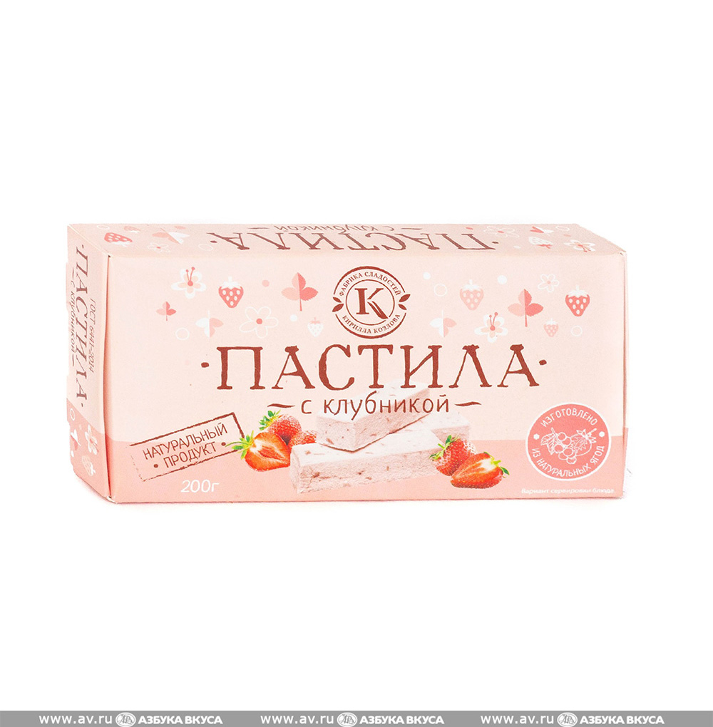 Изображение товара Пастила c клубникой, «Фабрика сладостей Кирилла Козлова», 180 г, Россия