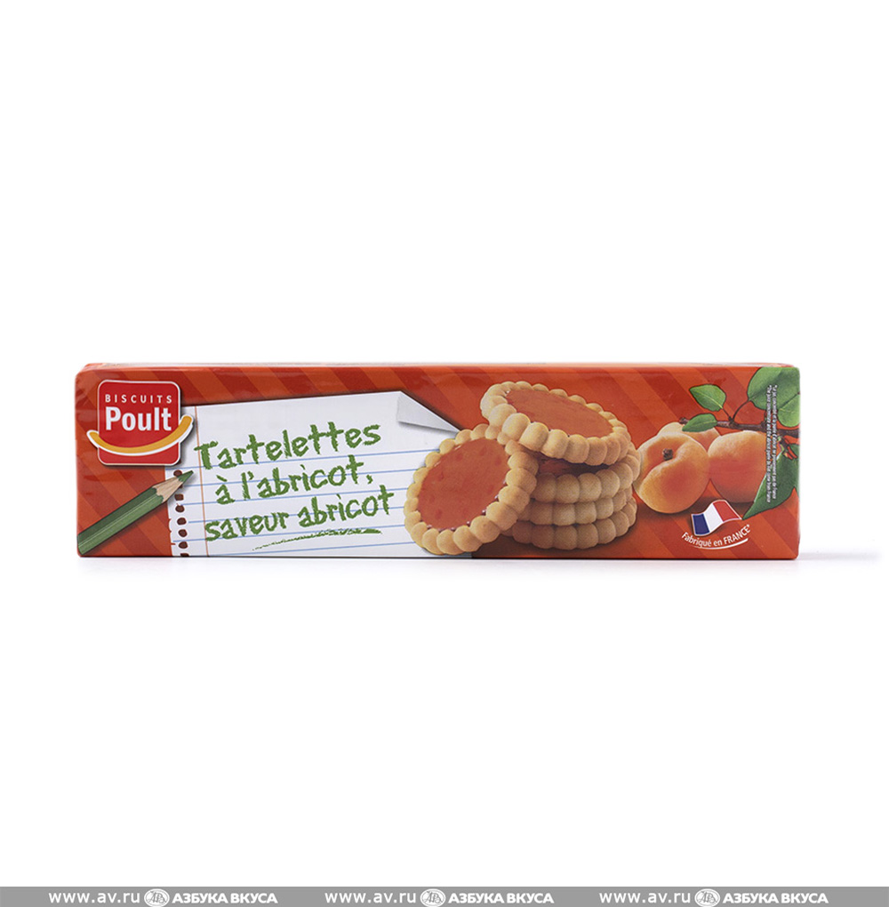 Изображение товара Тарталетки с начинкой со вкусом абрикоса, Poult, 150 г, Франция Изображение товара Тарталетки с начинкой со вкусом абрикоса, Poult, 150 г, Франция