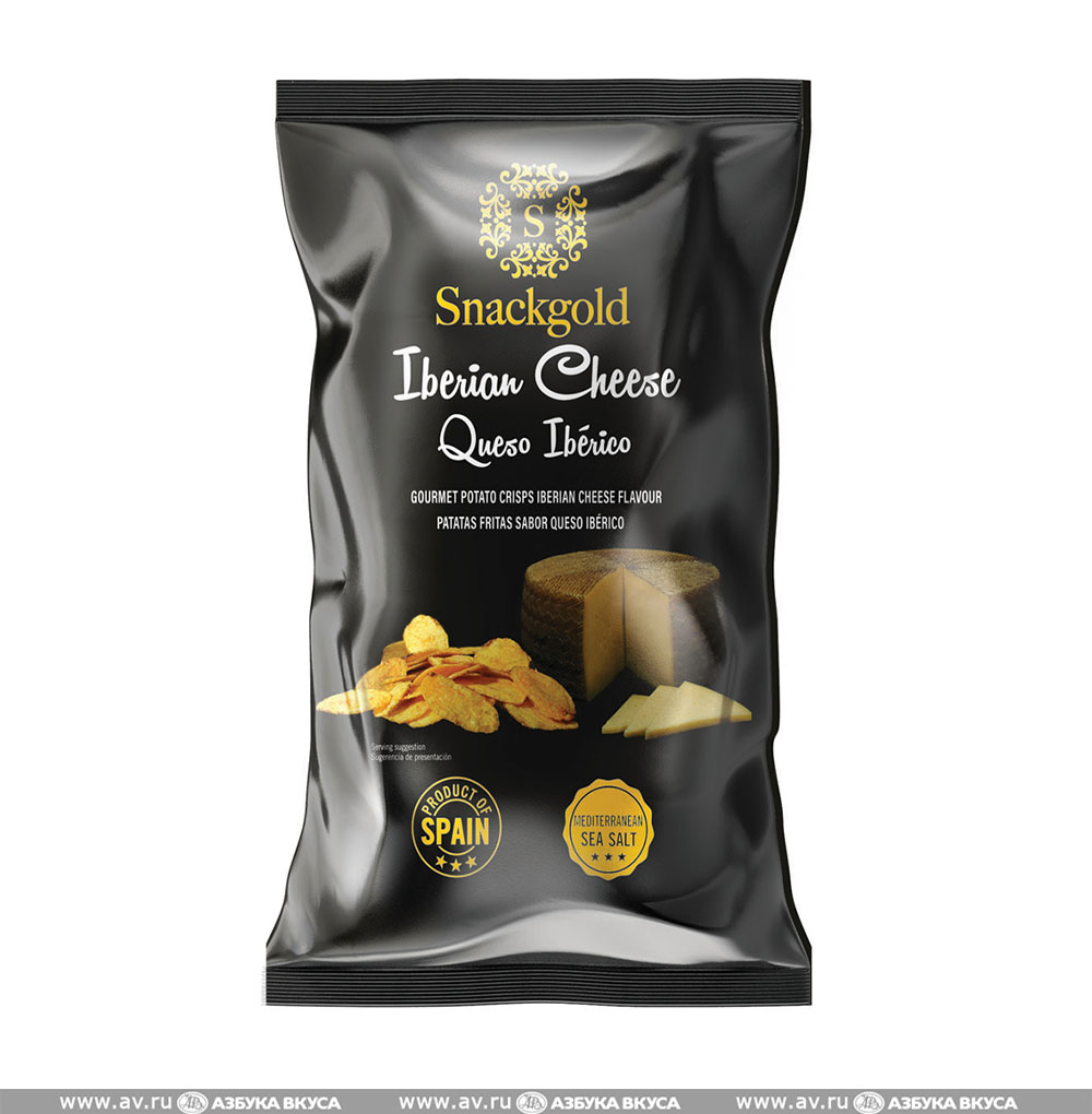Изображение товара Чипсы картофельные Snackgold со вкусом сыра Иберико 125г, Испания Изображение товара Чипсы картофельные Snackgold со вкусом сыра Иберико 125г, Испания
