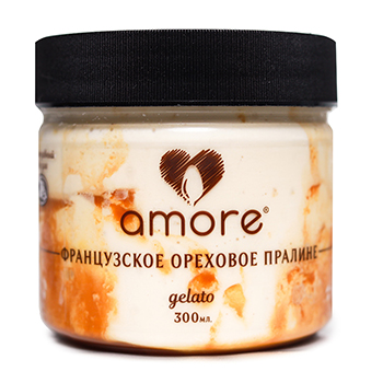 Изображение товара Мороженое молочное «Французское ореховое пралине», Amore, 300 мл, Россия, БЗМЖ