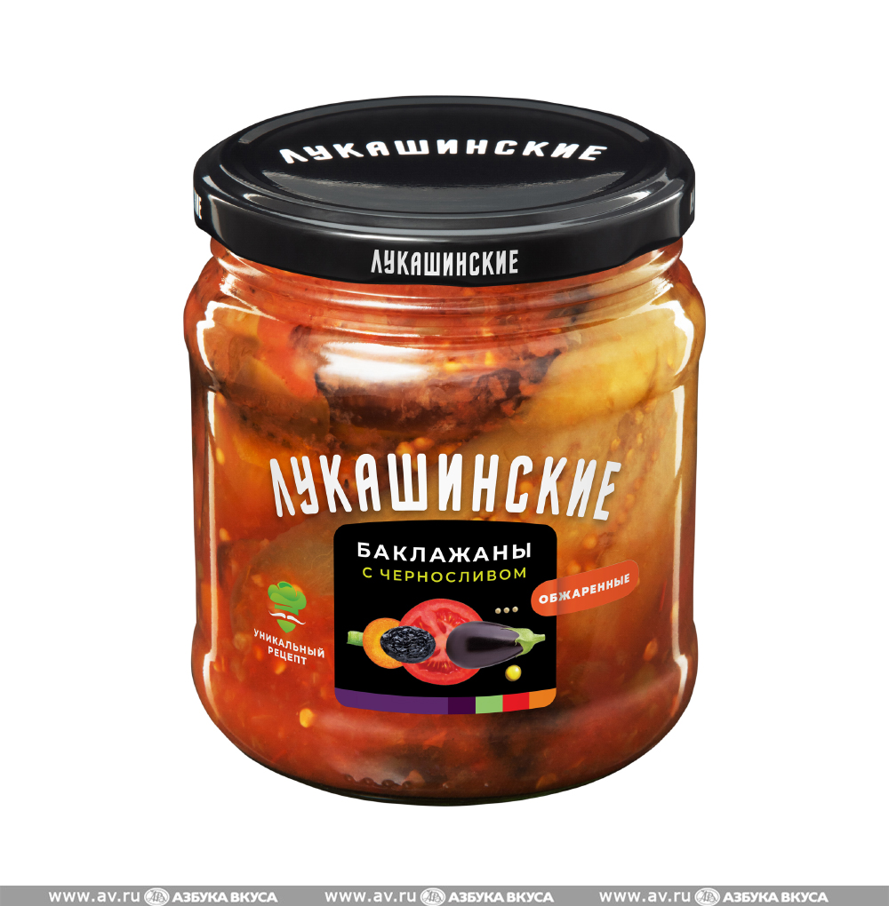 Изображение товара Баклажаны жареные «по-одесски» с черносливом, «Лукашинские», 460 г, Россия Изображение товара Баклажаны жареные «по-одесски» с черносливом, «Лукашинские», 460 г, Россия