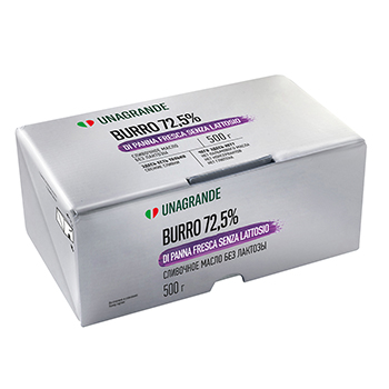 Изображение товара Масло сладкосливочное «Крестьянское» без лактозы 72.5%, Unagrande, 500 г, Россия, БЗМЖ