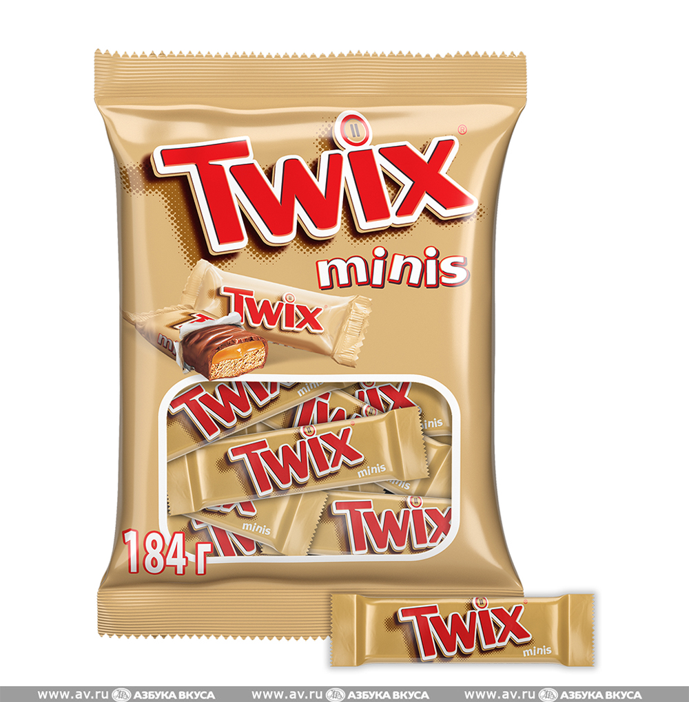 Изображение товара Шоколадные батончики «Минис», Twix, 184 г, пакет, Россия Изображение товара Шоколадные батончики «Минис», Twix, 184 г, пакет, Россия