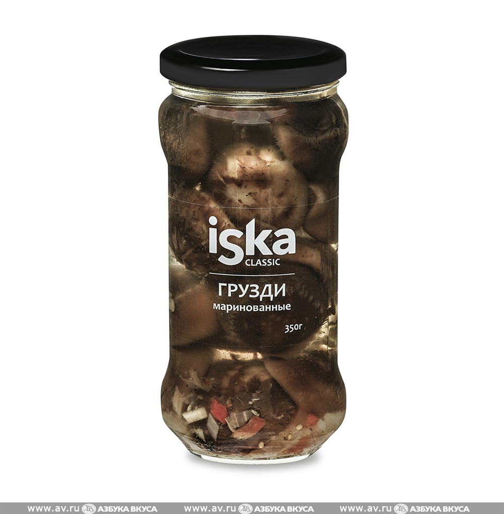 Изображение товара Грибы грузди черные маринованные, ISKA, 350 г, Китай Изображение товара Грибы грузди черные маринованные, ISKA, 350 г, Китай