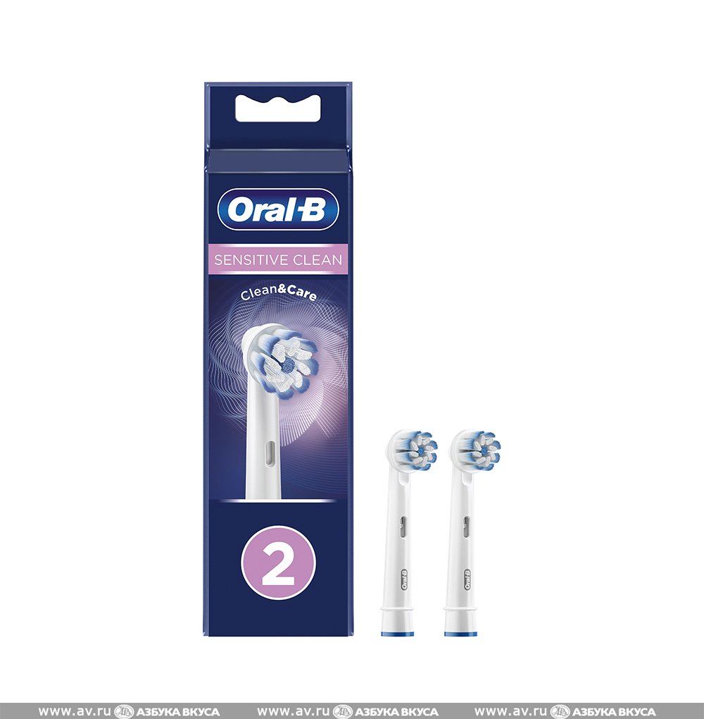 Изображение товара Насадки сменные Sensitive Clean для электрической зубной щётки, Oral-B, 2 шт., Германия