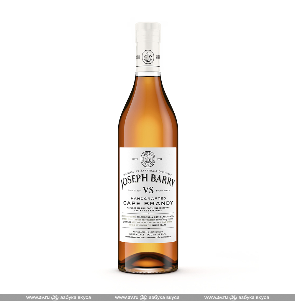Изображение товара Бренди южноафриканский Joseph Barry Cape Brandy VS, 0.75 L Изображение товара Бренди южноафриканский Joseph Barry Cape Brandy VS, 0.75 L