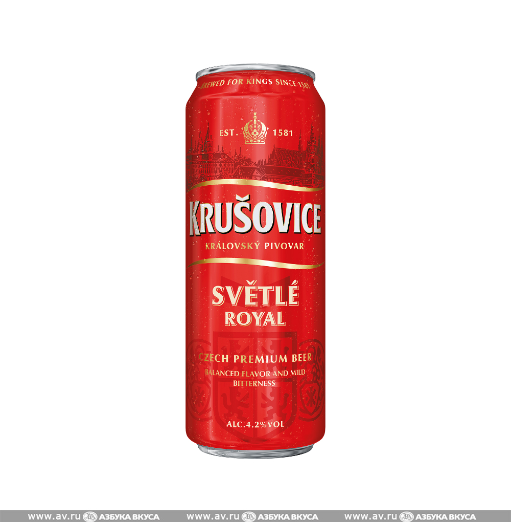 Изображение товара Пиво светлое Krusovice Svetle 4,2%, 0.43 L, ж/б, Россия Изображение товара Пиво светлое Krusovice Svetle 4,2%, 0.43 L, ж/б, Россия