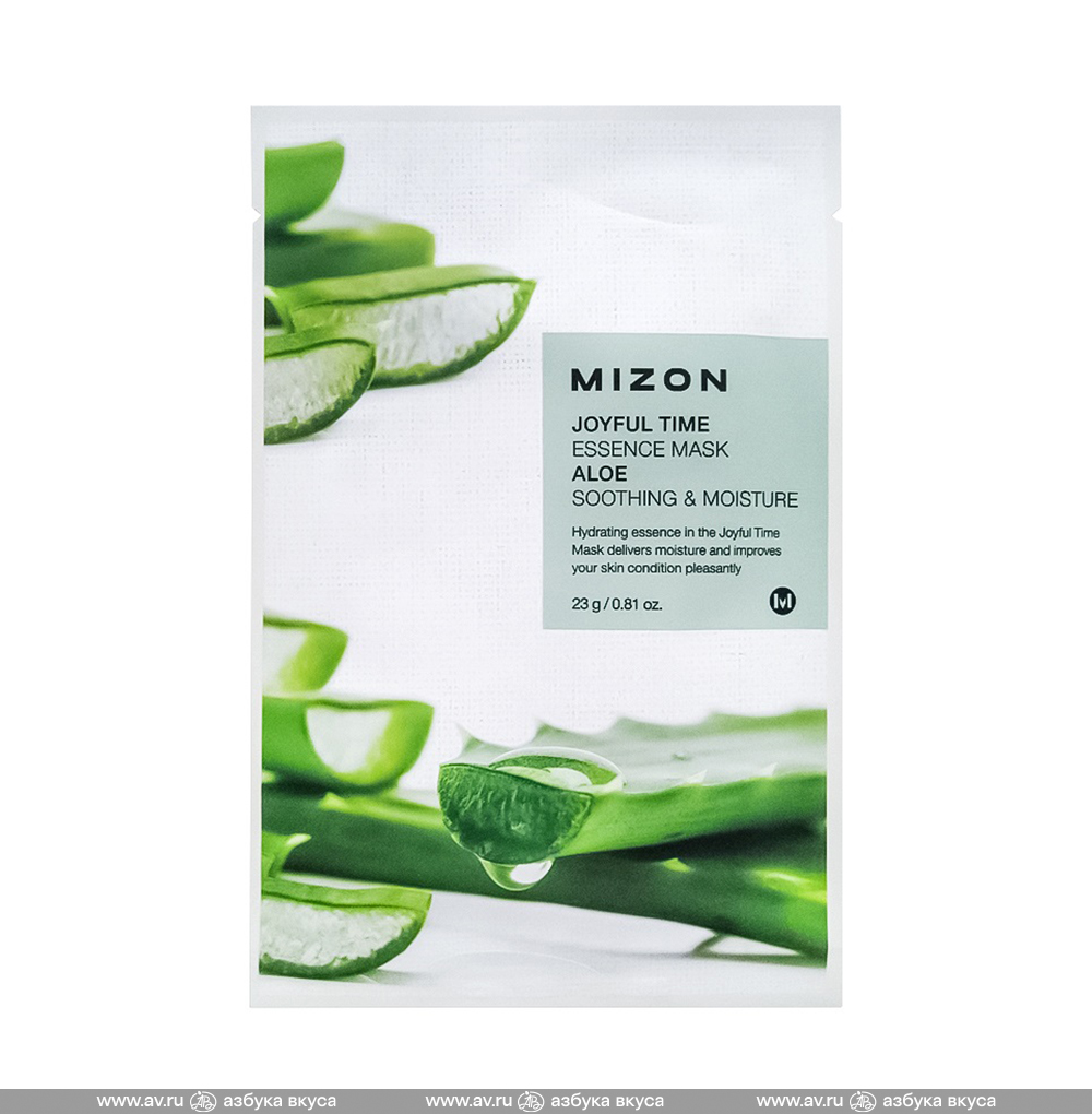 Изображение товара Маска тканевая Mizon Joyful Time Essence Mask Aloe для лица с экстрактом сока алоэ 23 мл, Республика Корея