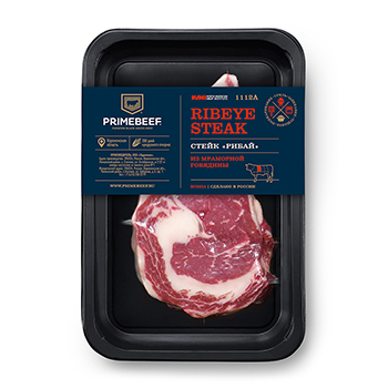 Изображение товара Стейк Рибай из мраморной говядины Праймбиф 250г, Россия