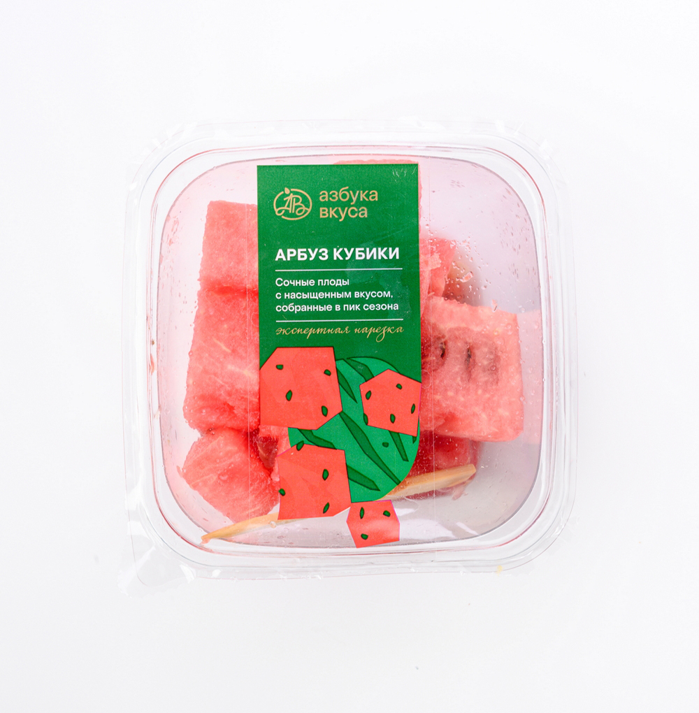 Изображение товара Арбуз кубики, «Азбука вкуса», 200 г, Россия Изображение товара Арбуз кубики, «Азбука вкуса», 200 г, Россия