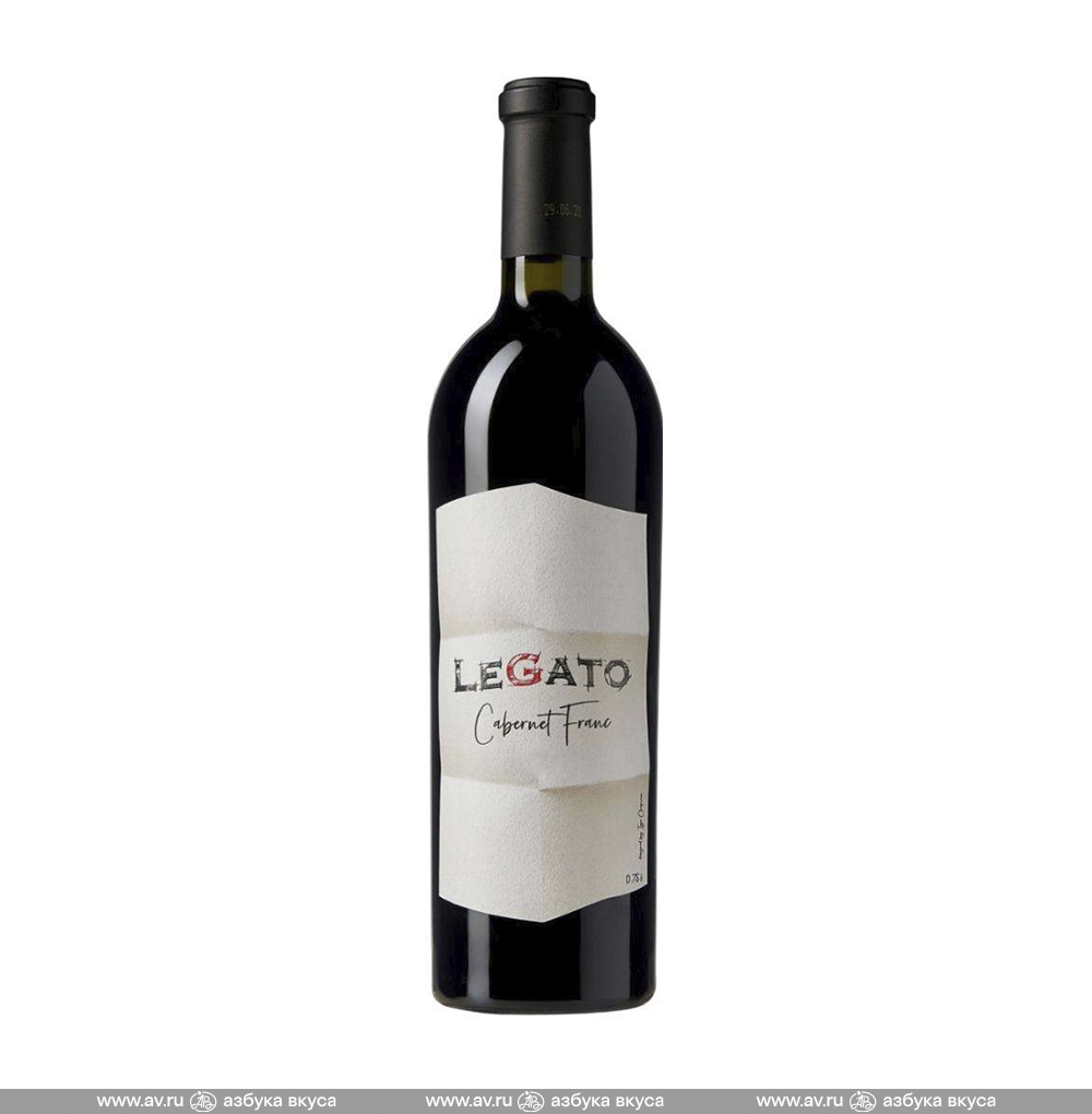 Изображение товара Вино российское красное Legato Cabernet Franc ЗГУ Кубань. Крымск Лефкадия, 0.75 L Изображение товара Вино российское красное Legato Cabernet Franc ЗГУ Кубань. Крымск Лефкадия, 0.75 L
