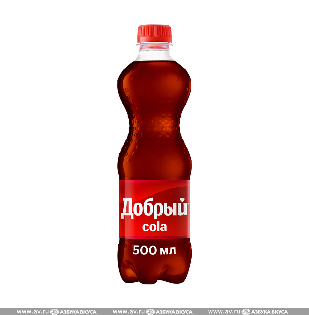 Изображение товара Напиток газированный Cola, «Добрый», 0.5 л, Россия