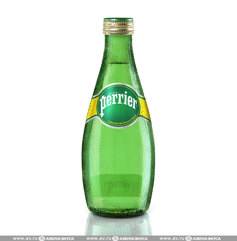 Изображение товара Вода минеральная газированная, Perrier,  0.33 л, стеклянная бутылка, Франция