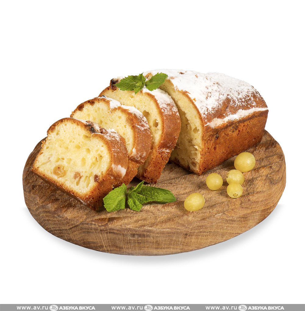 Изображение товара Кекс творожный с изюмом, «Азбука вкуса», 350 г, Россия