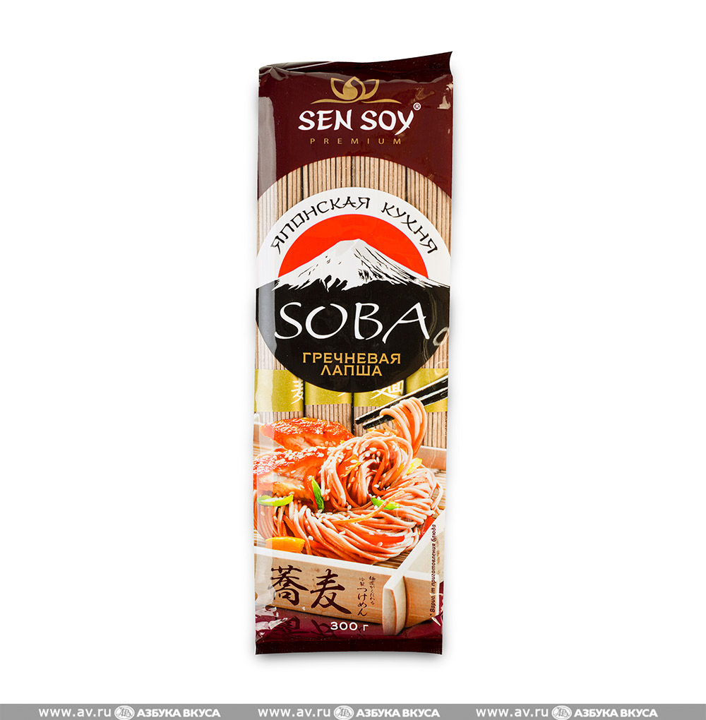 Изображение товара Лапша соба из гречневой муки, Sen Soy, 300 г, Китай Изображение товара Лапша соба из гречневой муки, Sen Soy, 300 г, Китай