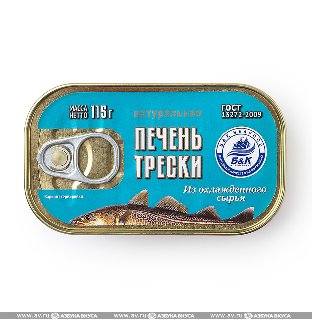 Изображение товара Печень трески атлантической, высший сорт, 115 г, Россия Изображение товара Печень трески атлантической, высший сорт, 115 г, Россия