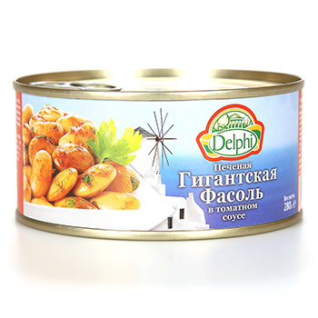 Изображение товара Фасоль печёная гигантская в томатном соусе, Delphi, 280 г, Греция