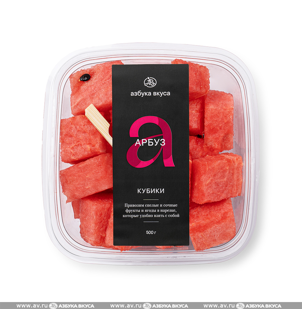 Изображение товара Арбуз кубики нарезанные, «Азбука вкуса», 500 г, Россия