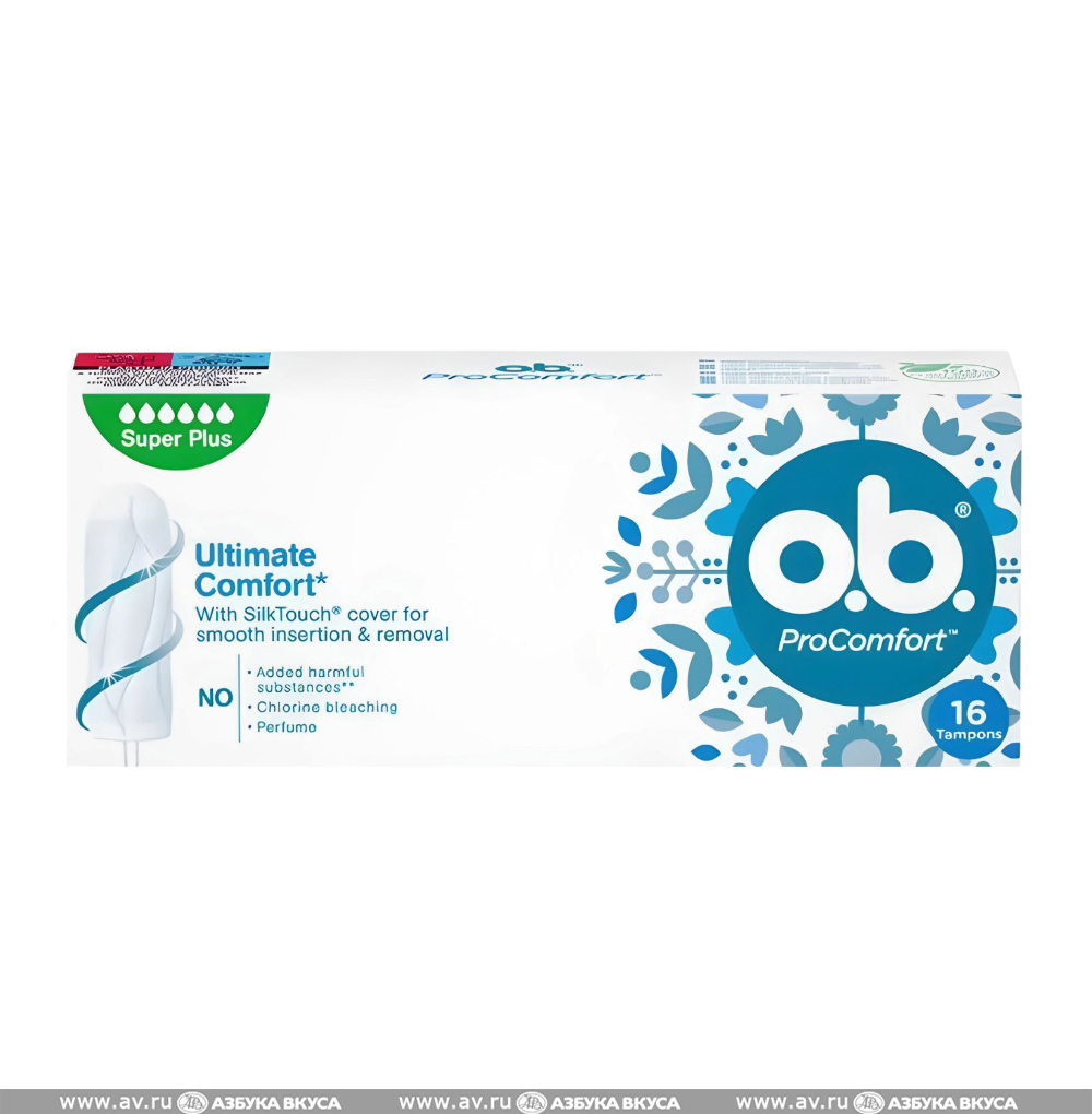 Изображение товара Тампоны O.B. procomfort super Plus 16шт., Франция