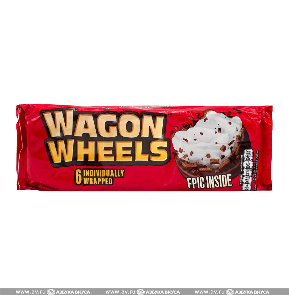 Изображение товара Печенье с суфле в глазури, Wagon Wheels, 220 г, Великобритания Изображение товара Печенье с суфле в глазури, Wagon Wheels, 220 г, Великобритания