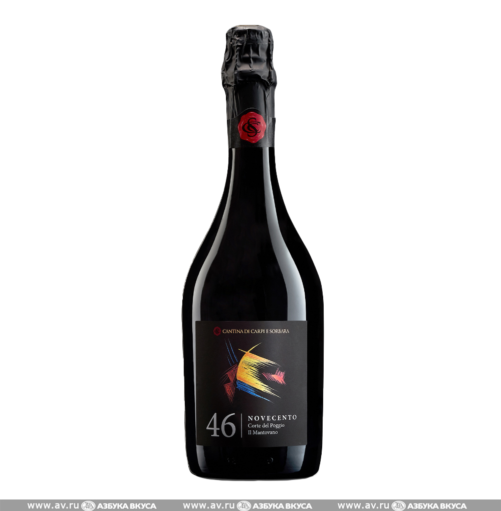Изображение товара Игристое красное вино Lambrusco Mantovano 46 Novecento Frizzante Secco 0.75L