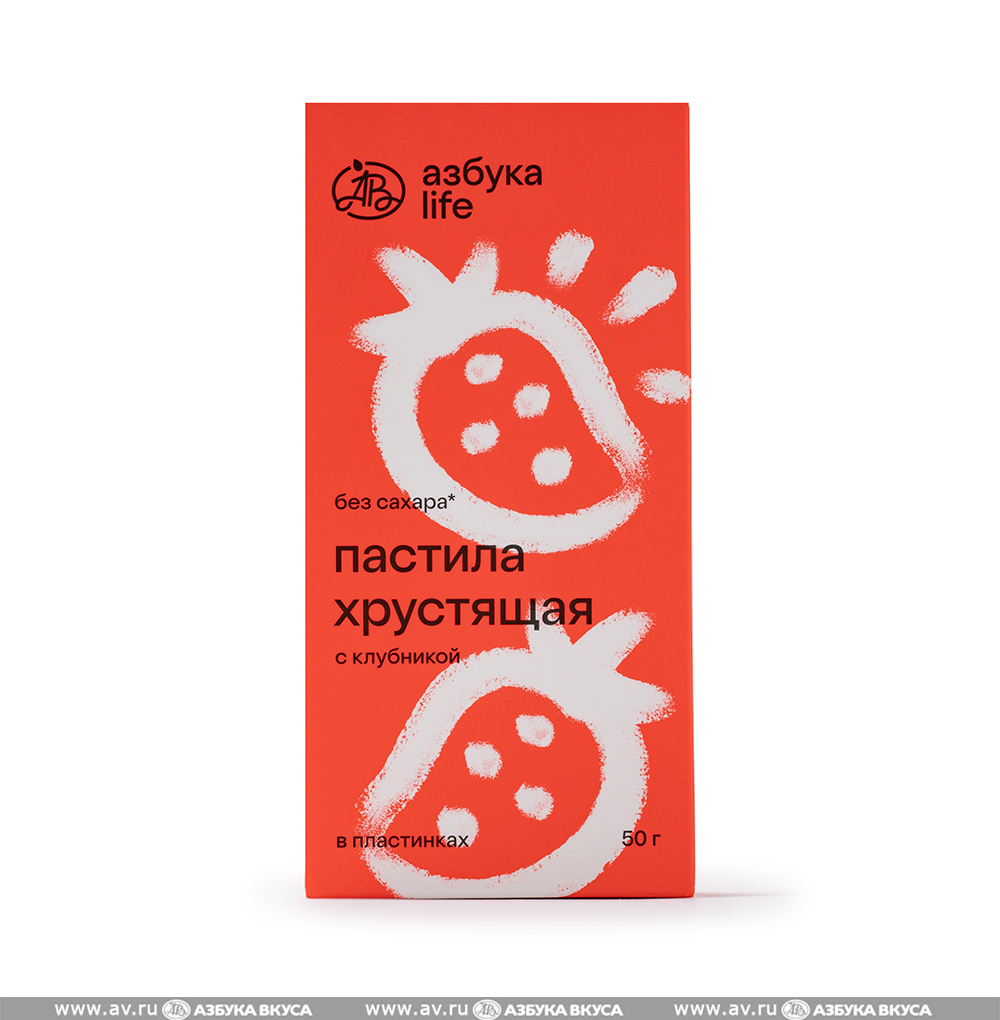 Изображение товара Пастила с клубникой хрустящая в пластинках, «Азбука Life», 50 г, Россия Изображение товара Пастила с клубникой хрустящая в пластинках, «Азбука Life», 50 г, Россия