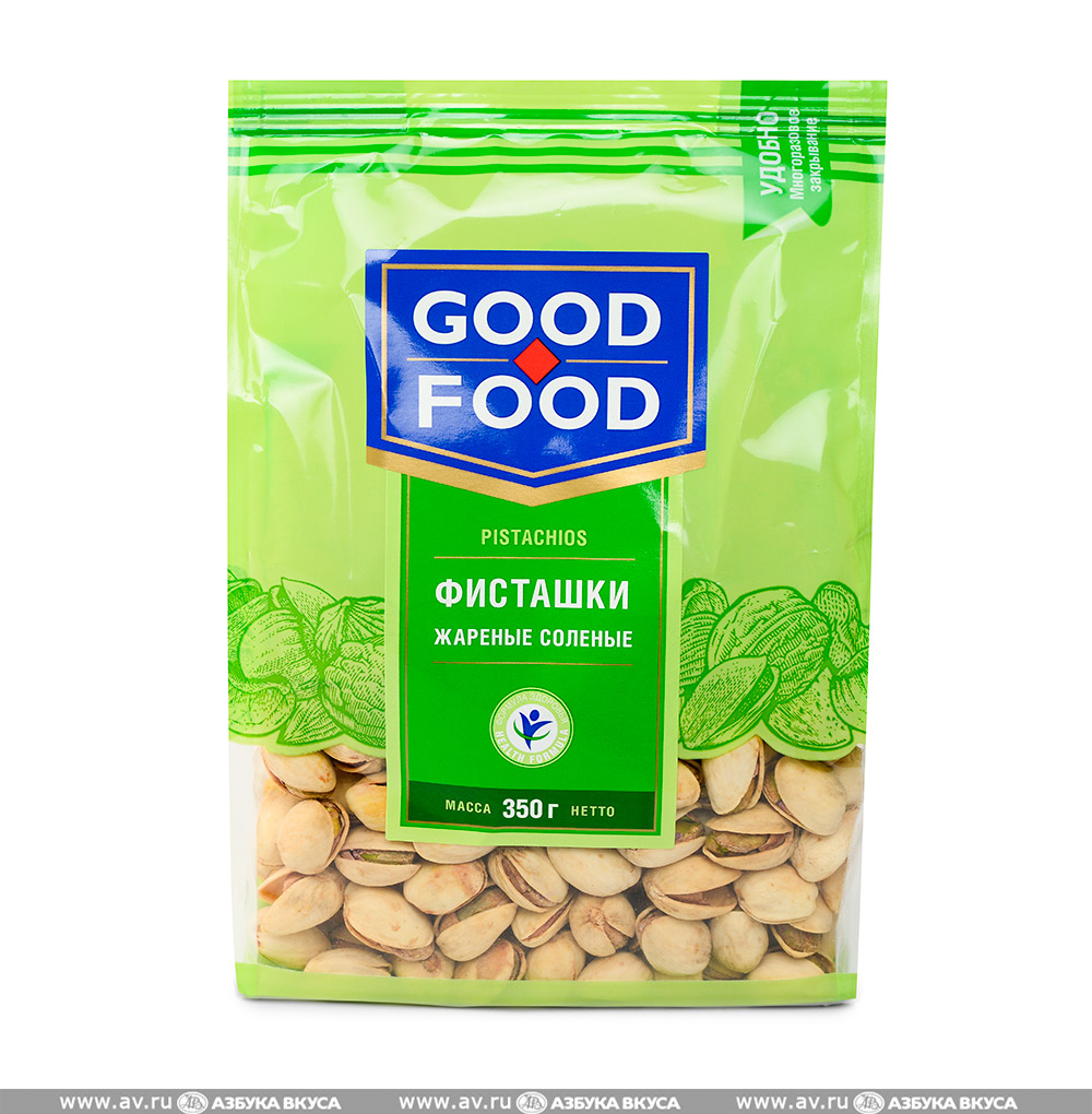 Изображение товара Фисташки Good Food жареные соленые 350 г - полезная закуска и ингредиент