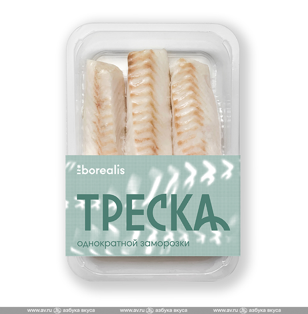 Изображение товара Треска лойн без кожи и костей, Borealis, 400 г, Россия Изображение товара Треска лойн без кожи и костей, Borealis, 400 г, Россия