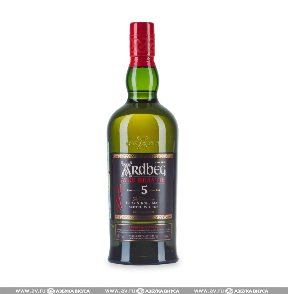 Изображение товара Виски шотландский Ardbeg Wee Beastie Islay Single Malt 5 YO 47.4%, 0.7 L Изображение товара Виски шотландский Ardbeg Wee Beastie Islay Single Malt 5 YO 47.4%, 0.7 L