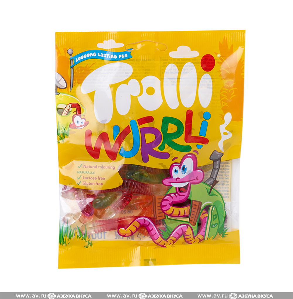 Изображение товара Жевательный мармелад «Кислые червячки», Trolli, 100 г, Германия Изображение товара Жевательный мармелад «Кислые червячки», Trolli, 100 г, Германия