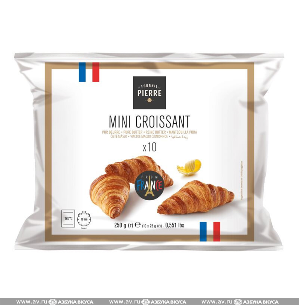 Изображение товара Мини-круассаны замороженные, Fournil de Pierre, 10х25 г, Франция Изображение товара Мини-круассаны замороженные, Fournil de Pierre, 10х25 г, Франция