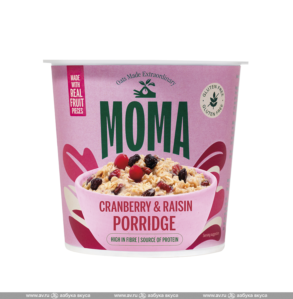Изображение товара Каша овсяная Jumbo с клюквой и изюмом (без глютена), MOMA, 70 г, Великобритания Изображение товара Каша овсяная Jumbo с клюквой и изюмом (без глютена), MOMA, 70 г, Великобритания