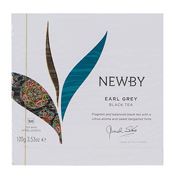 Изображение товара Чай чёрный «Эрл Грей», Newby, 50 шт., 100 г, Индия