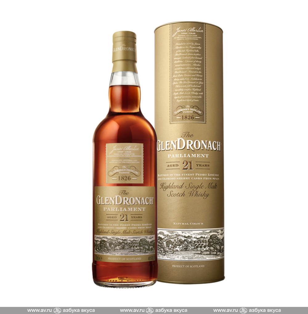 Изображение товара Виски шотландский Glendronach Parliament Highland Single Malt 21 YO 48%, 0.7 L, п/у