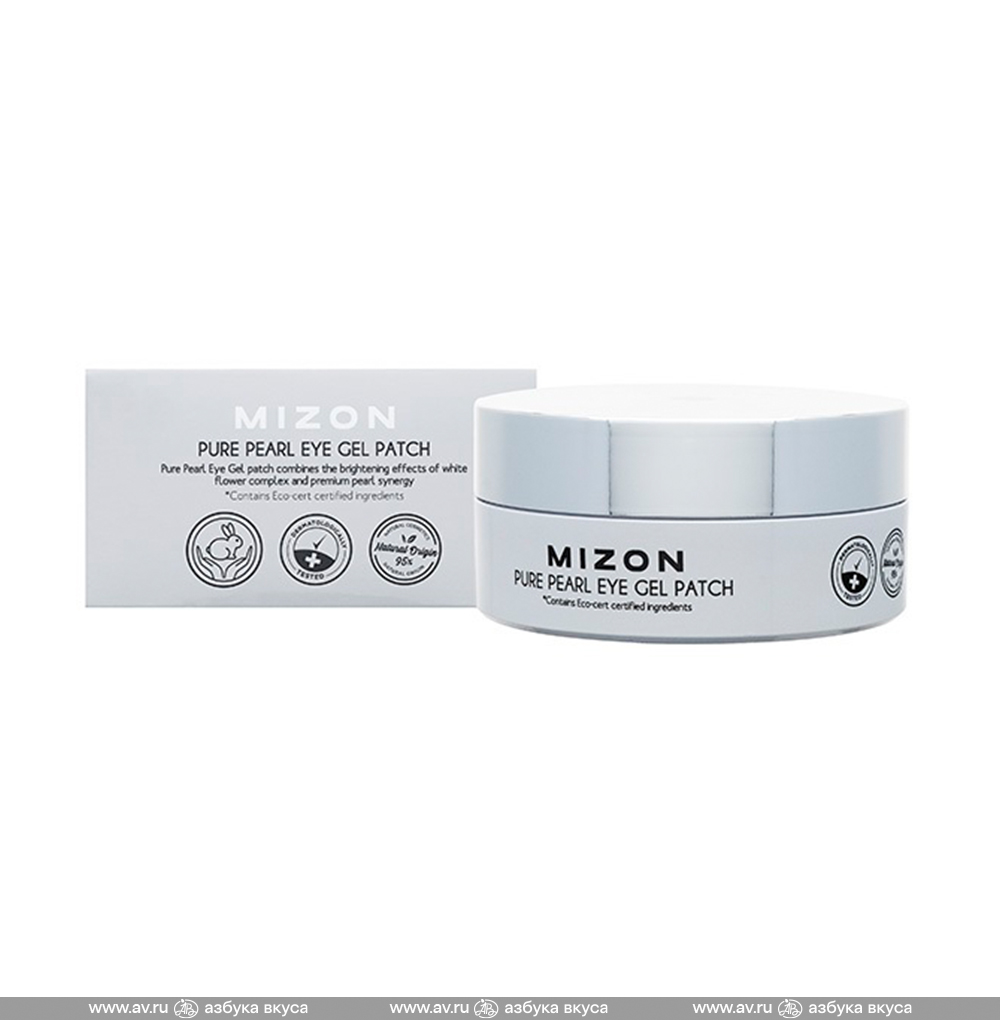 Изображение товара Патчи под глаза Mizon Pure Pearl гидрогелевые с экстрактом белого жемчуга 60 шт., Республика Корея Изображение товара Патчи под глаза Mizon Pure Pearl гидрогелевые с экстрактом белого жемчуга 60 шт., Республика Корея